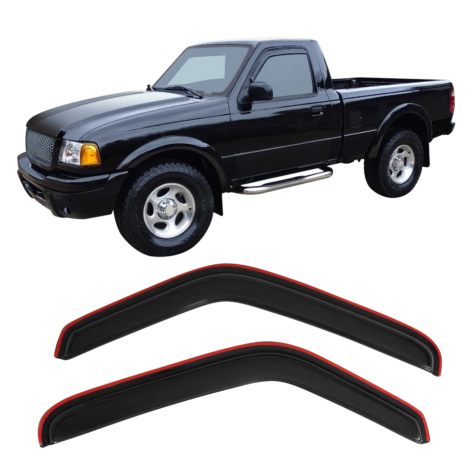 Window Rain Guards In-Channel Smoke Tinted Window Visors For 1993-2011 ...