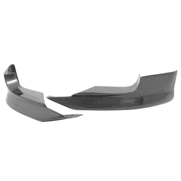 Ikon Motorsports Compatible with 06-10 BMW E63 E64 M6 A STYLE Front Bumper Lip Splitter 2PCS - CF Carbon Fiber