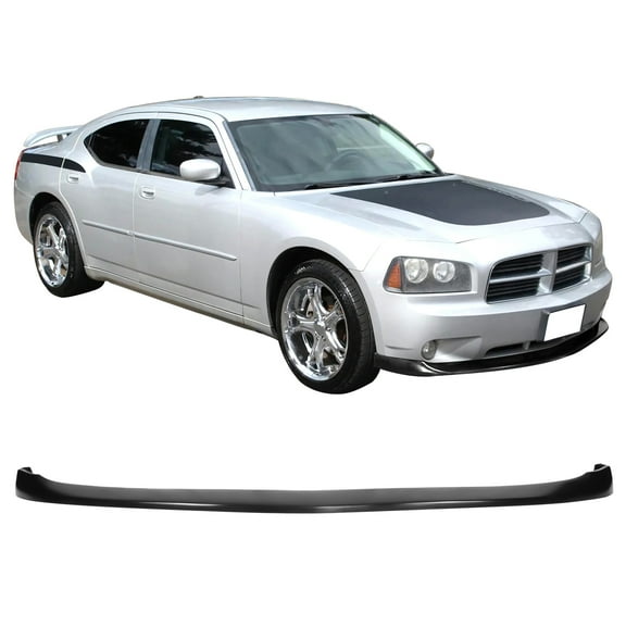 Ikon Motorsports Compatible with 06-10 Dodge Charger IKON V2 Style Front Bumper Lip Unpainted - Polyurethane PU
