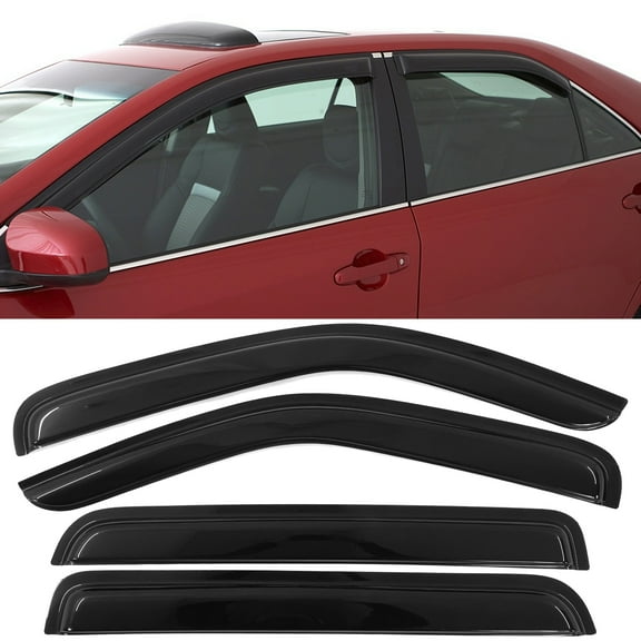 Ikon Motorsports Compatible with 07-11 Dodge Nitro Acrylic Window Visors Vent Deflector Rain Guard 4Pc Set Outside Mount 2007 2008 2009 2010 2011