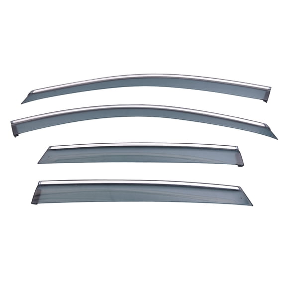 Ikon Motorsports Compatible with 07-11 Honda CRV Acrylic Window Visors W/ Chrome Trim 4Pc Set