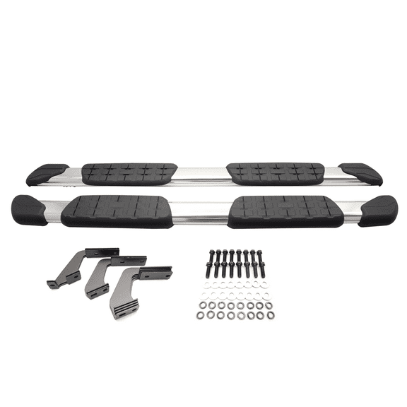 Ikon Motorsports Compatible with 07-21 Toyota Tundra Double Cab 5 In Aluminum Side Step Bar Running Board