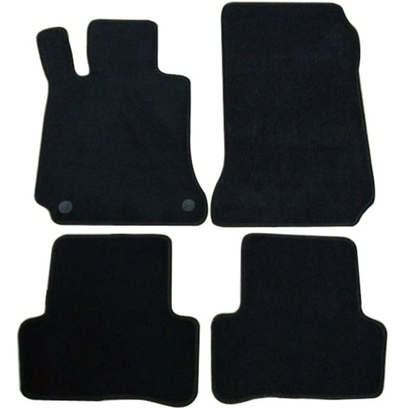 Ikon Motorsports Compatible with 08-11 W204 C-Class 4Dr OE Factory Style Black Nylon Carpet Car Floor Mats Front Rear 4pcs