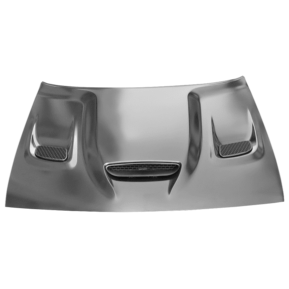 Ikon Motorsports Compatible with 08-22 Dodge Challenger Hellcat Style Hood Scoop Air Intake Vents, Aluminum