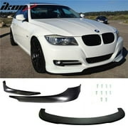 Ikon Motorsports Compatible with 09-12 BMW E90 3-Series 328I 335 2 Piece Front Bumper Lip PP + Splitter PU
