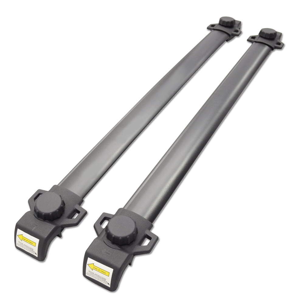 Ikon Motorsports Compatible with 09-20 Dodge Journey OE Factory Style Roof Rack Cross Bar Black ABS Aluminum