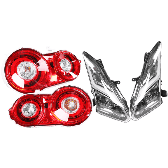 Ikon Motorsports Compatible with 09-24 Nissan GTR R35 Coupe OE Factory Style Headlights + Tail Lights 4PC