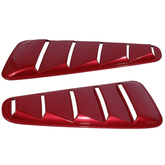 Ikon Motorsports Compatible with 10-14 Mustang OE Side Window Louver Painted #U6 Red Candy Tint Metallic 2PC