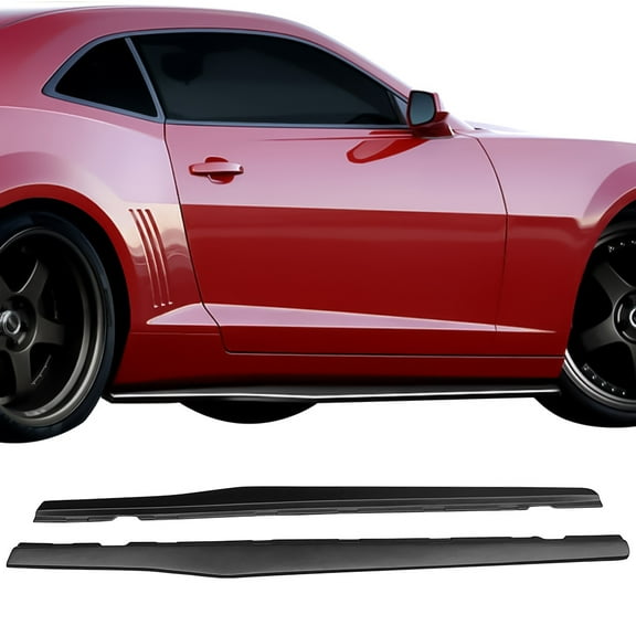 Ikon Motorsports Compatible with 10-15 Chevy Camaro LS, LT, SS Only Ikon Style Side Skirts Body Kit - Polypropylene (PP)
