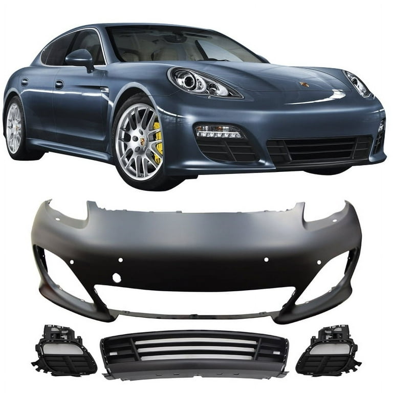 Ikon Motorsports Compatible with 11 13 Porsche Panamera Front Bumper Cover Conversion 4S Style PDC Hole