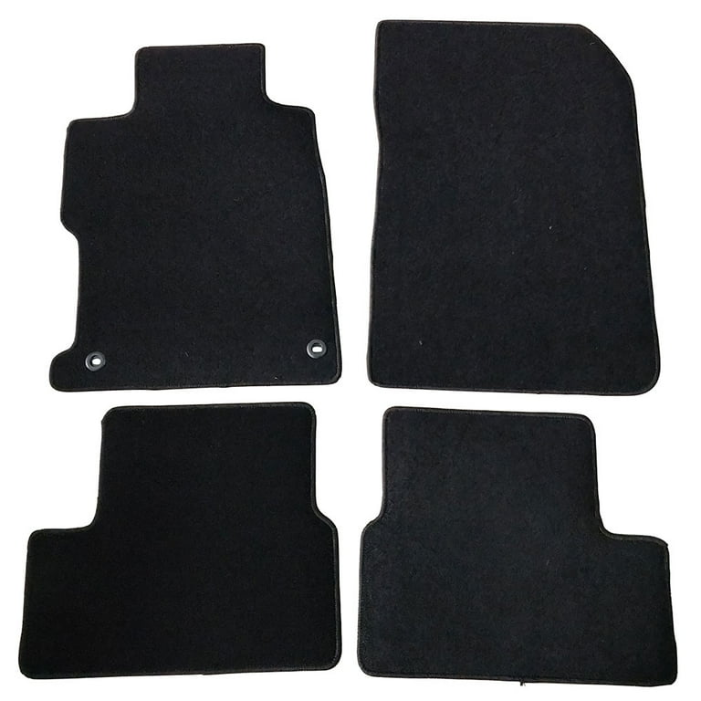 Floor Mats Compatible with 2012 2013 Honda Civic Coupe 4 Pcs Black Nylon Front Carpets Flooring Protection Interior by Ikon Motorsports