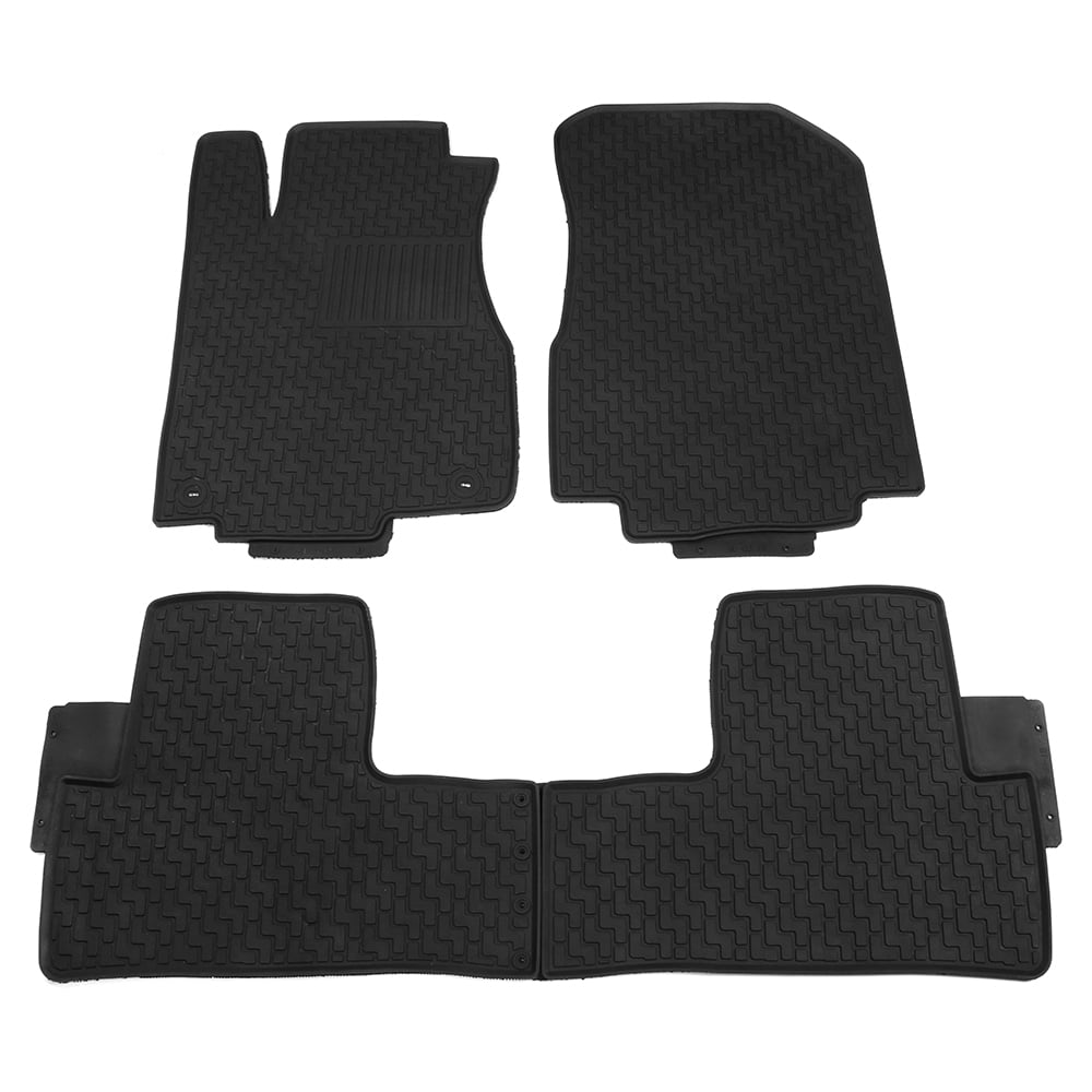 Ikon Motorsports Compatible with 12-16 Honda CR-V CRV Latex All Weather Floor Mat Carpet Black