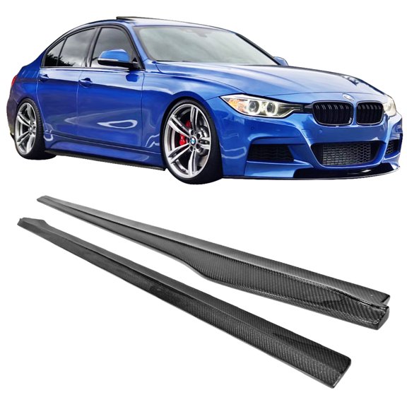 Ikon Motorsports Compatible with 12-18 BMW F30 M-Tech M Sport IKON Side Skirts Rocker Panels - Carbon Fiber