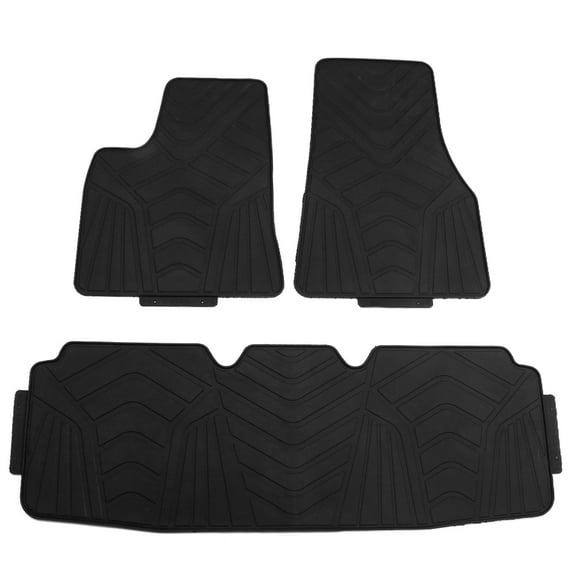 Ikon Motorsports Compatible with 12-20 Tesla Model S Latex All Weather Floor Mat Carpet OE Factory Style Front Rear Black