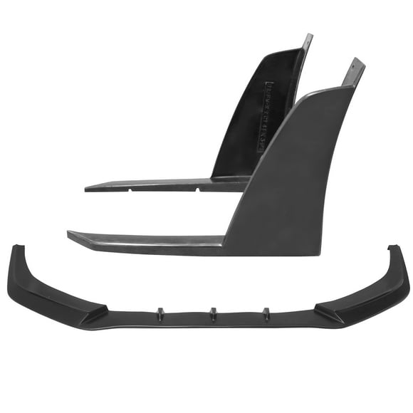 Ikon Motorsports Compatible with 14-16 Scion TC Front Bumper Lip + Front Winglets IKON V3 Style Unpainted PU