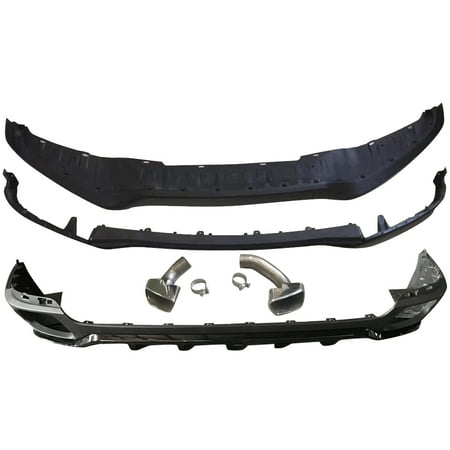Ikon Motorsports Compatible with 14-17 BMW F15 X5 Base MP Style Front Kits + Rear Kits + Muffler Tips