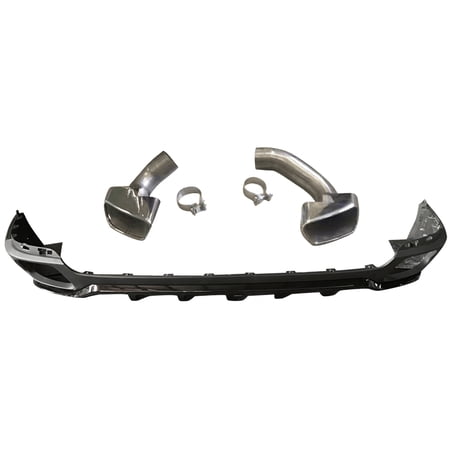 Ikon Motorsports Compatible with 14-17 BMW F15 X5 Base MP Style Rear Kits PP + Muffler Tips S/S Chrome