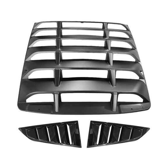 Ikon Motorsports Compatible with 14-19 Chevy Corvette C7 Classic Matte Black Side & Rear Window Louvers Gloss Black