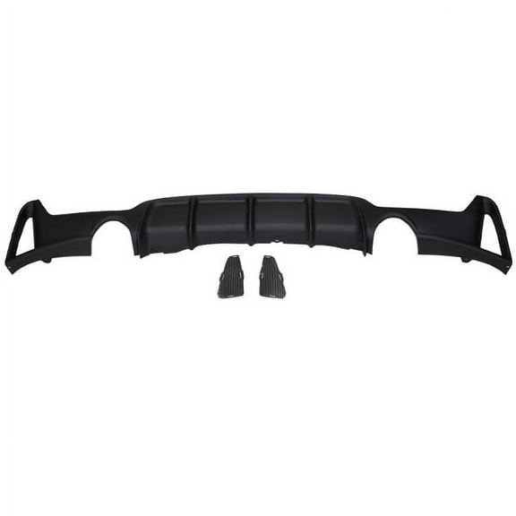 Ikon Motorsports Compatible with 14-20 BMW 435i 440i xDrive M Performance Style Rear Bumper Lip Diffuser Dual Single Exhaust