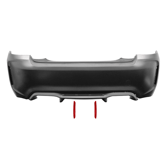 Ikon Motorsports Compatible with 14-21 BMW F22 F23 M2 Style Twin Outlet Rear Bumper Cover Diffuser