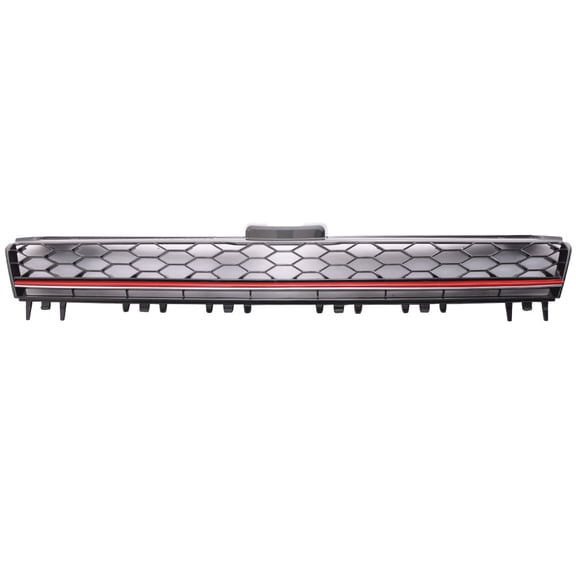 Ikon Motorsports Compatible with 15-16 VW Golf 7 MK7 GTI Style Front High Bar Black Red Trim Grille Grill 2015 2016