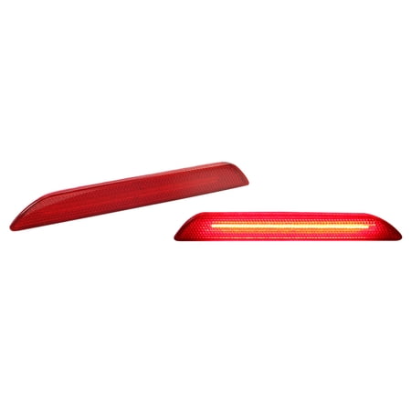 Ikon Motorsports Compatible with 15-17 Ford Mustang 2Dr Rear Side Marker LED Lights Lamps Reflectors Pairs
