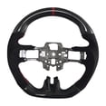 thumbnail image 1 of Ikon Motorsports Compatible with 15-17 Mustang V3 Style Steering Wheel CF with Alcantara Red Ring, 1 of 7