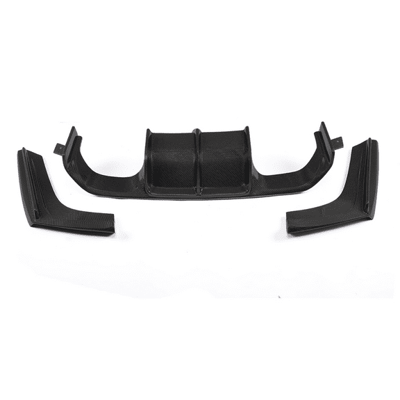 Ikon Motorsports Compatible with 15-20 BMW M3 F80 M4 F82 F83 V Style Rear Bumper Diffuser Matte Carbon Fiber