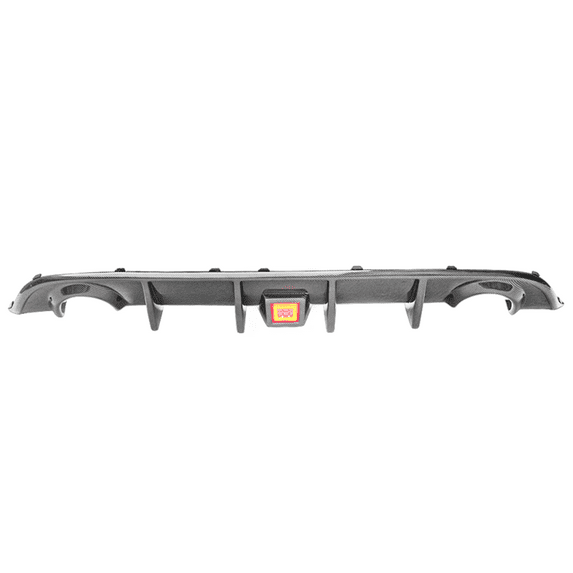 Ikon Motorsports Compatible with 15-23 Charger SRT Carbon Fiber Print Rear Bumper Diffuser Valance W/ LED Brake Light Lamp