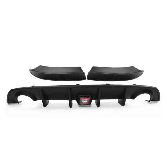 Ikon Motorsports Compatible with 15-23 Charger SRT Rear Bumper Diffuser Lip Valance W/ LED Brake Light Lamp