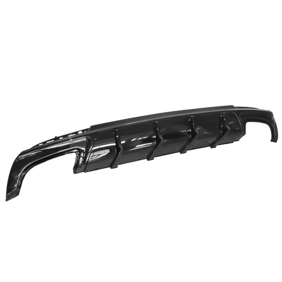 Ikon Motorsports Compatible with 15-23 Chrysler 300 Rear Diffuser Bumper Lip IKON V2 Style Rear Lower Valance Shark Fin PP Gloss Black 2PCS
