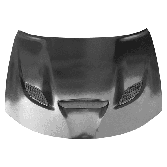 Ikon Motorsports Compatible with 15-23 Dodge Charger SRT Hellcat Style Hood Scoop Vent Black - Aluminum