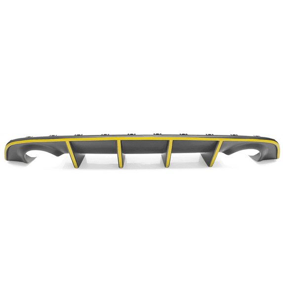 Ikon Motorsports Compatible with 15-23 Dodge Charger SRT OE Style Rear Diffuser with Yellow Reflective Tape