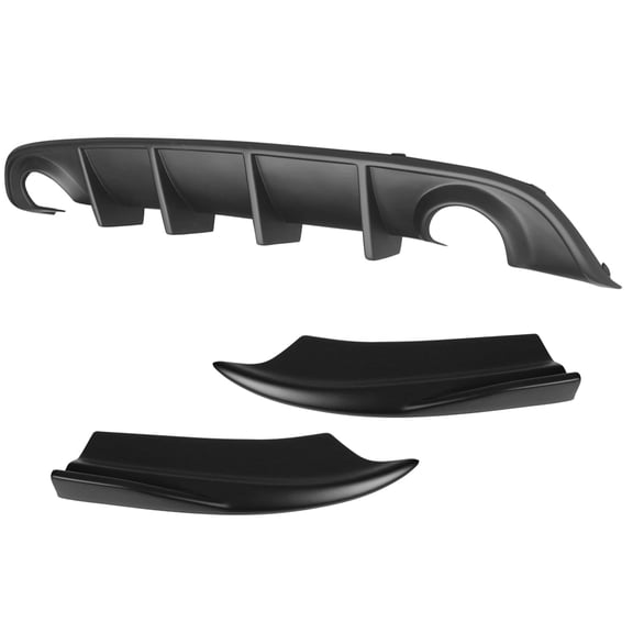 Ikon Motorsports Compatible with 15-23 Dodge Charger SRT Rear Diffuser Bumper + V2 Style Side Aprons Lip -PP