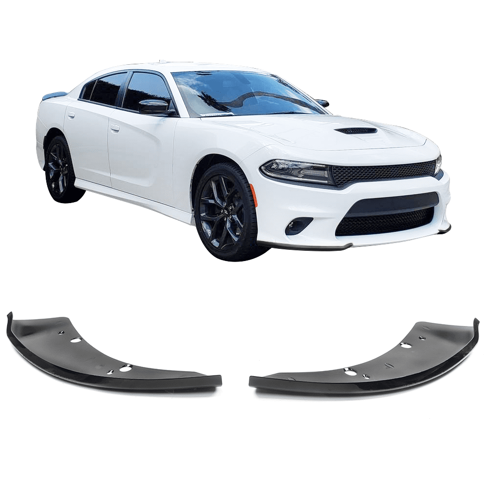 Ikon Motorsports Compatible with 15-23 Dodge Charger SRT Scat Pack Front Bumper Lip Splitter Gloss Black