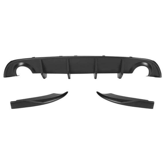 Ikon Motorsports Compatible with  15-23 Dodge Charger SRT V2 Style Rear Diffuser & 2PC Side Apron Matte Black