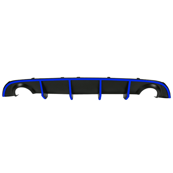 Ikon Motorsports Compatible with 15-23 Dodge Charger SRT V2 Style Rear Diffuser with Blue Reflective Tape