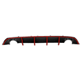 thumbnail image 1 of Ikon Motorsports Compatible with 15-23 Dodge Charger SRT V2 Style Rear Diffuser with Red Reflective Tape, 1 of 8