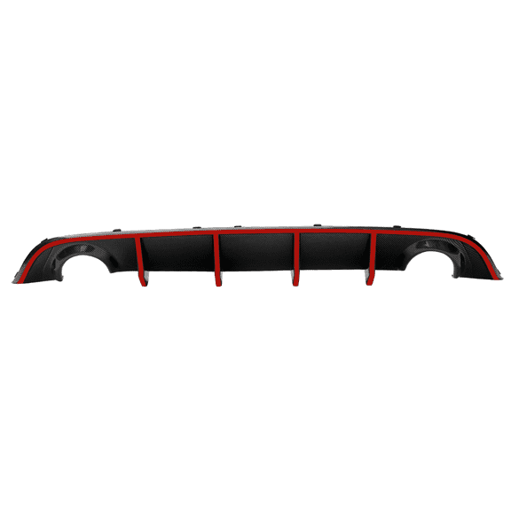 Ikon Motorsports Compatible with 15-23 Dodge Charger SRT V2 Style Rear Diffuser with Red Reflective Tape