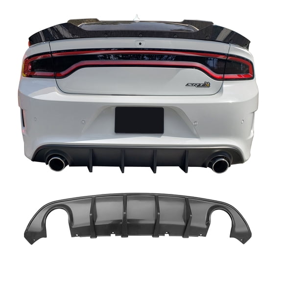 Ikon Motorsports Compatible with 15-23 Dodge Charger SRT V3 Style Rear Bumper Lip Diffuser - Unpainted PP