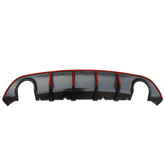 Ikon Motorsports Compatible with 15-23 Dodge Charger SRT V3 Style Rear Diffuser with Red Reflective Tape