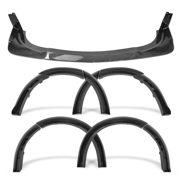 Ikon Motorsports Compatible with 15-23 Dodge Charger Widebody Style Front Bumper Lip & Fender Flares CFL ABS