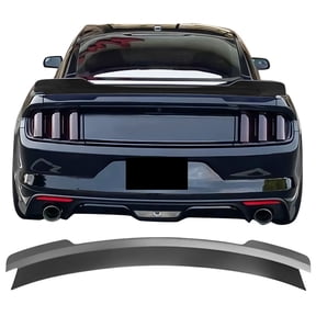 Ikon Motorsports Compatible with 15-23 Ford Mustang Coupe MD Style Trunk Spoiler ABS - Matte Black