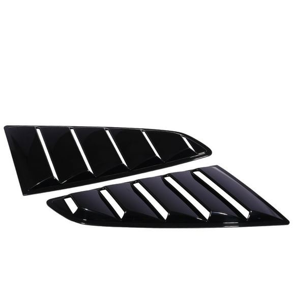 Ikon Motorsports Compatible with 15-23 Ford Mustang OE Factory Style Rear Quarter Side Window Louvers Scoop Cover Vent Panel Painted #UA Ebony