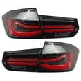 thumbnail image 1 of Ikon Motorsports Compatible with 16-18 BMW 3 Series F30 F80 LCI Window Visor Black Lines Rear Tail Lights 4PC sets, 1 of 7