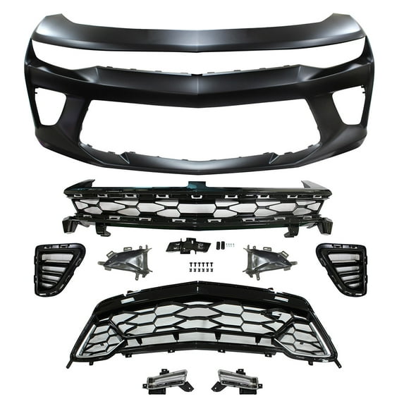 Ikon Motorsports Compatible with 16-18 Chevy Camaro SS 50th Anniversary Front Bumper Conversion With DRL PP