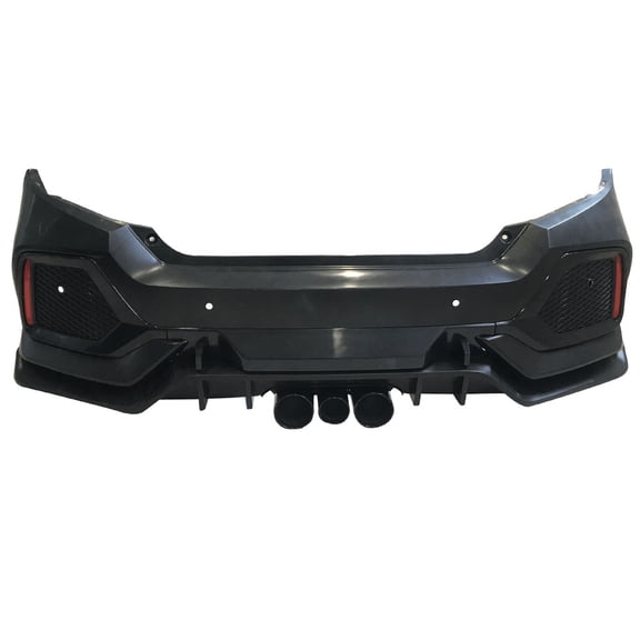 Ikon Motorsports Compatible with 16-21 Honda Civic Sedan 10th-Gen Rear Bumper W/ Fender Flares PP