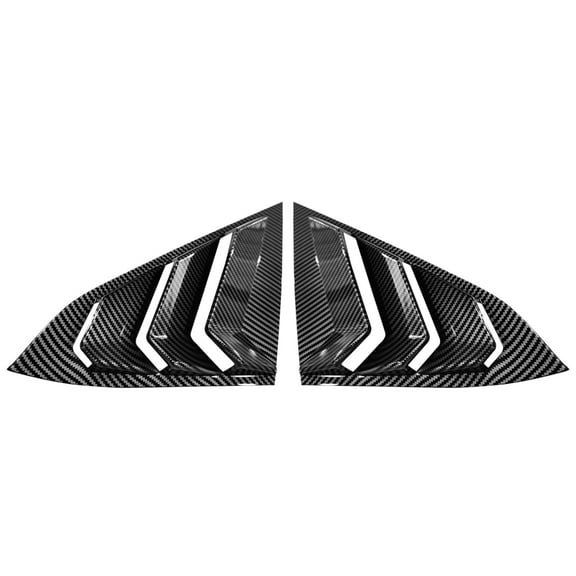 Ikon Motorsports Compatible with 16-21 Honda Civic Sedan Rear Side Window Louver Cover Carbon Fiber Print