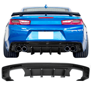 Ikon Motorsports Rear Bumper Lip Diffuser for 2016-2024 Chevy Camaro Ikon Style 3PCS Matte Black PP