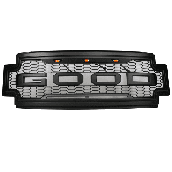 Ikon Motorsports Compatible with 17-19 Ford F-250 F-350 Front Bumper Hood Grille Matte Black 2017 2018 2019